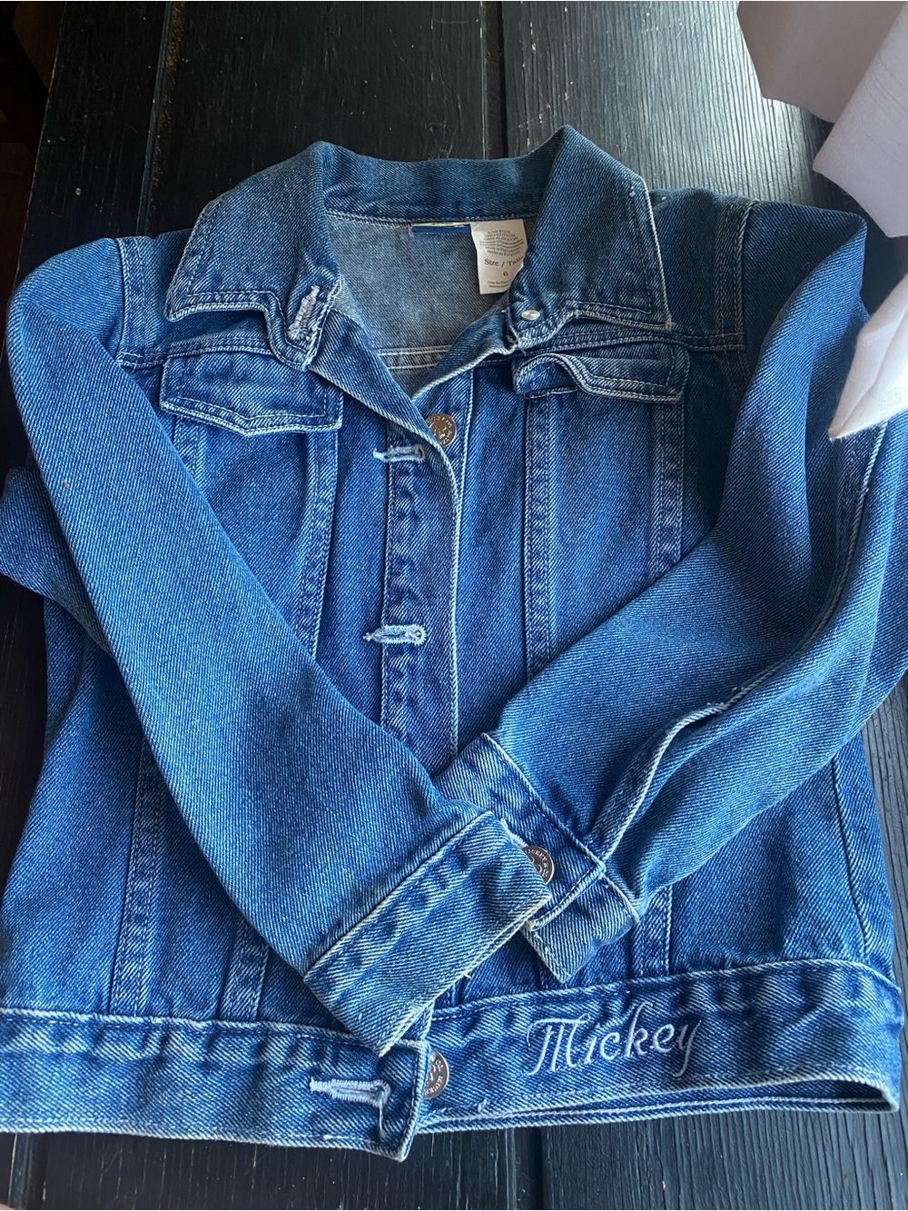 Disney Blue Denim Jean Jacket with Mickey Embroidery
